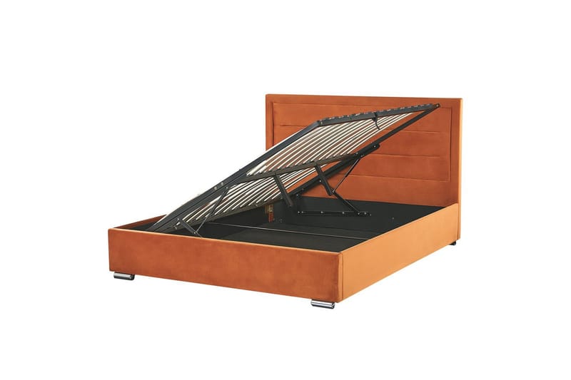 Säng med förvaring Rouen - Orange, 180x200 cm - Möbler - Sovrum - Sängram & sängstomme