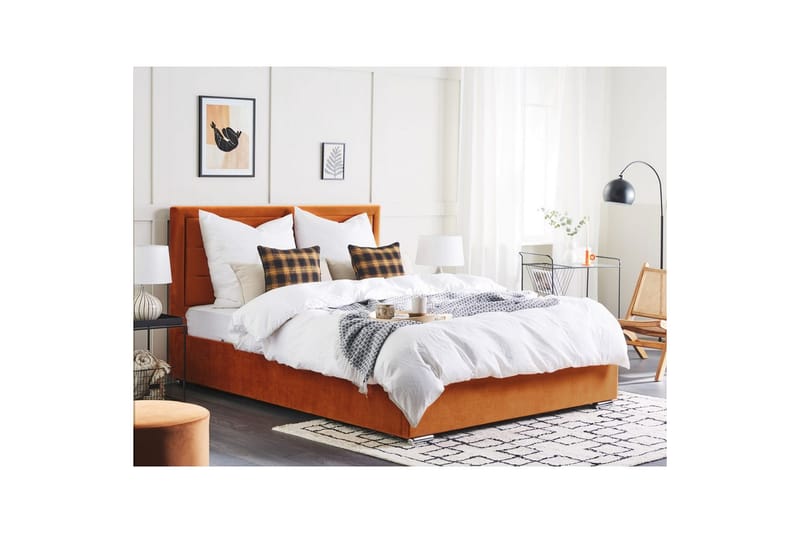 Säng med förvaring Rouen - Orange, 180x200 cm - Möbler - Sovrum - Sängram & sängstomme