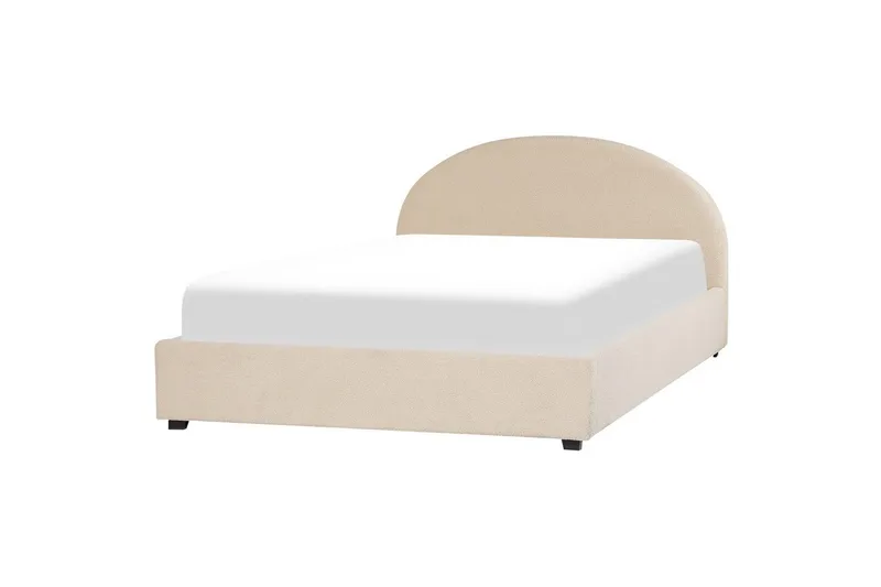Säng med förvaring Vaucluse - Beige/Bouclé, 160x200 cm - Möbler - Sovrum - Sängram & sängstomme