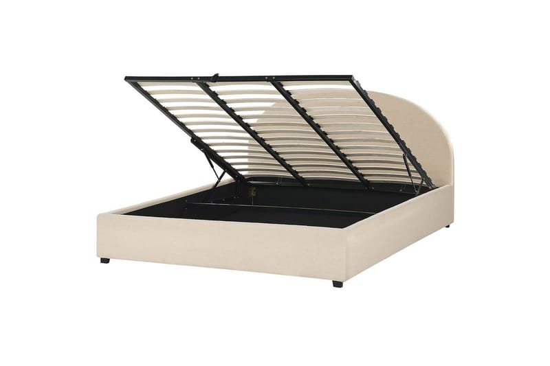Säng med förvaring Vaucluse - Beige/Bouclé, 180x200 cm - Möbler - Sovrum - Sängram & sängstomme