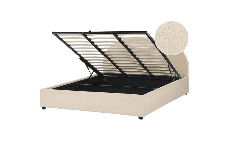 Säng med förvaring Vaucluse, Beige/Bouclé, 180x200 cm