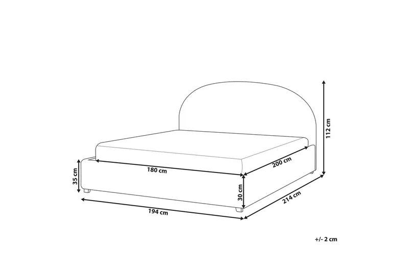 Säng med förvaring Vaucluse - Beige/Bouclé, 180x200 cm - Möbler - Sovrum - Sängram & sängstomme