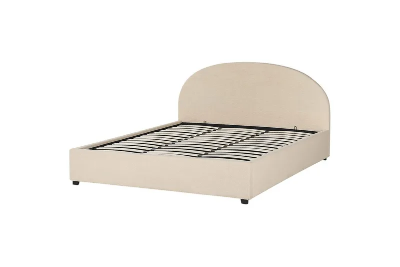 Säng med förvaring Vaucluse - Beige/Bouclé, 180x200 cm - Möbler - Sovrum - Sängram & sängstomme