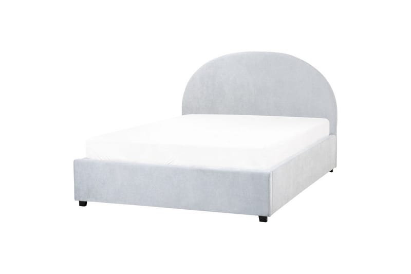 Säng med förvaring Vaucluse - Ljusblå/Polyester, 140x200 cm - Möbler - Sovrum - Sängram & sängstomme