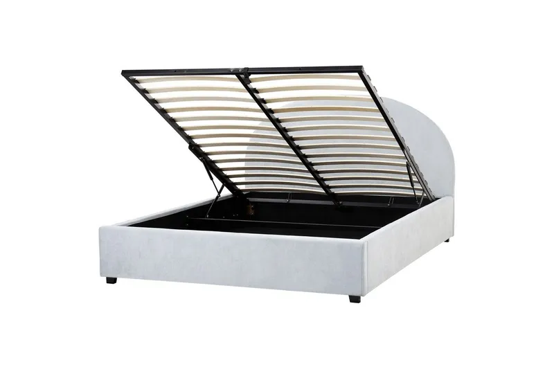 Säng med förvaring Vaucluse, Ljusblå/Polyester, 160x200 cm