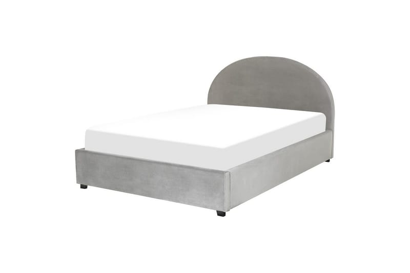 Säng med förvaring Vaucluse - Ljusgrå/Sammet, 160x200 cm - Möbler - Sovrum - Sängram & sängstomme