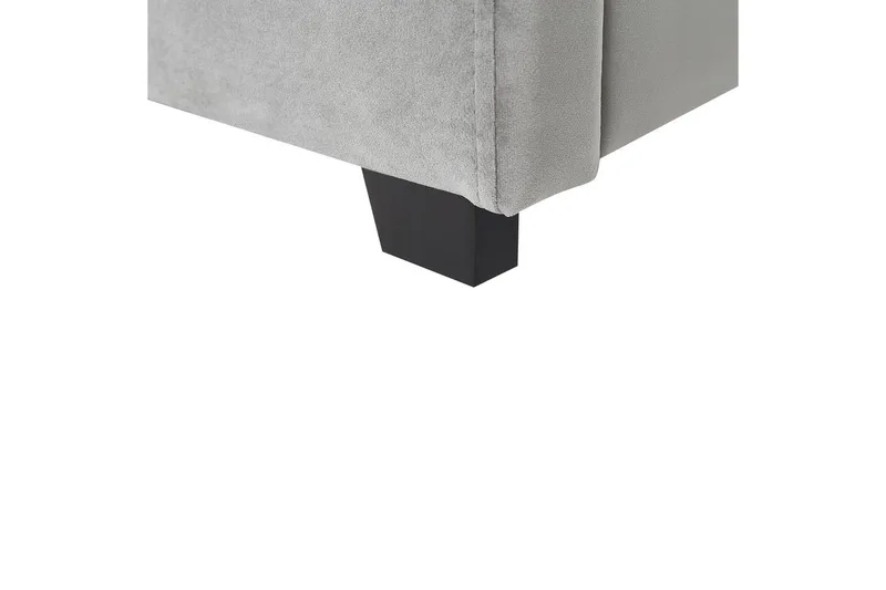 Säng med förvaring Vaucluse - Ljusgrå/Sammet, 160x200 cm - Möbler - Sovrum - Sängram & sängstomme