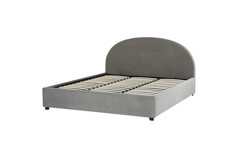 Säng med förvaring Vaucluse - Ljusgrå/Sammet, 180x200 cm - Möbler - Sovrum - Sängram & sängstomme