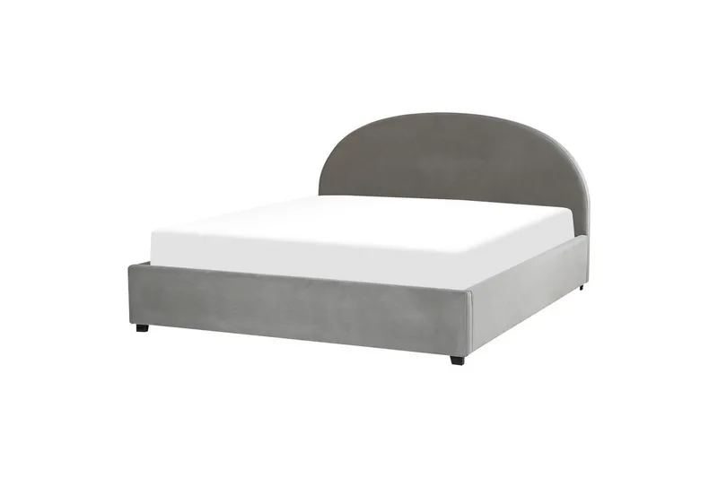 Säng med förvaring Vaucluse - Ljusgrå/Sammet, 180x200 cm - Möbler - Sovrum - Sängram & sängstomme
