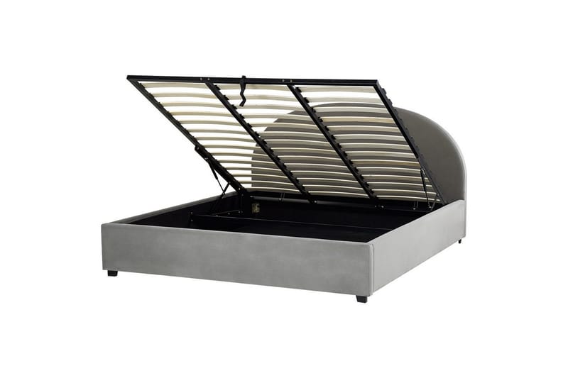 Säng med förvaring Vaucluse, Ljusgrå/Sammet, 180x200 cm