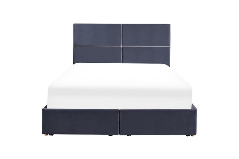 Säng med förvaring Vernoyes - Svart, guld, 160x200 cm - Möbler - Sovrum - Sängram & sängstomme