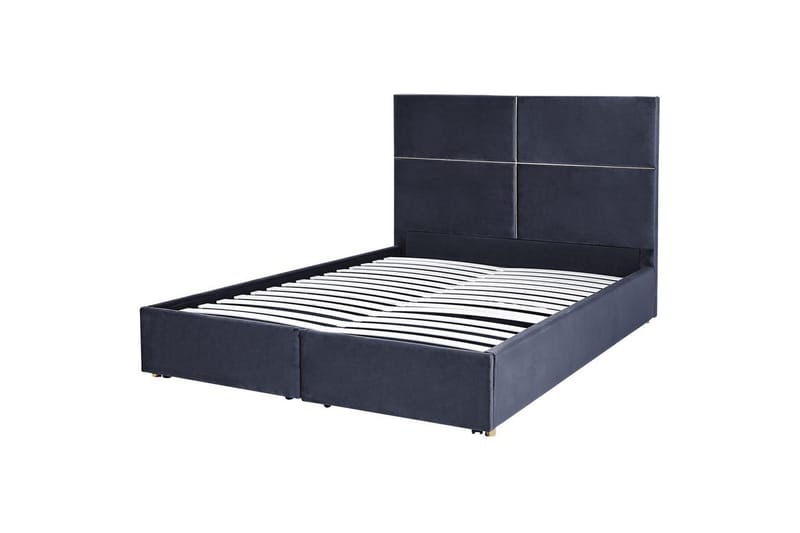 Säng med förvaring Vernoyes - Svart, guld, 160x200 cm - Möbler - Sovrum - Sängram & sängstomme