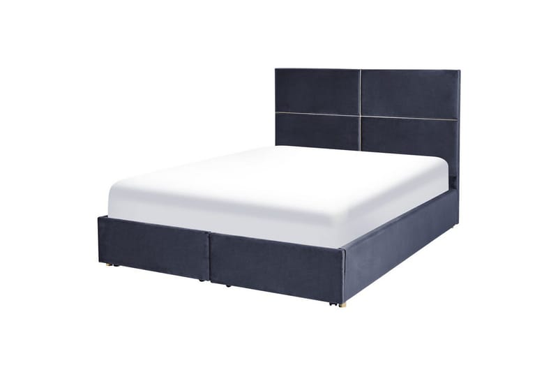 Säng med förvaring Vernoyes - Svart, guld, 160x200 cm - Möbler - Sovrum - Sängram & sängstomme