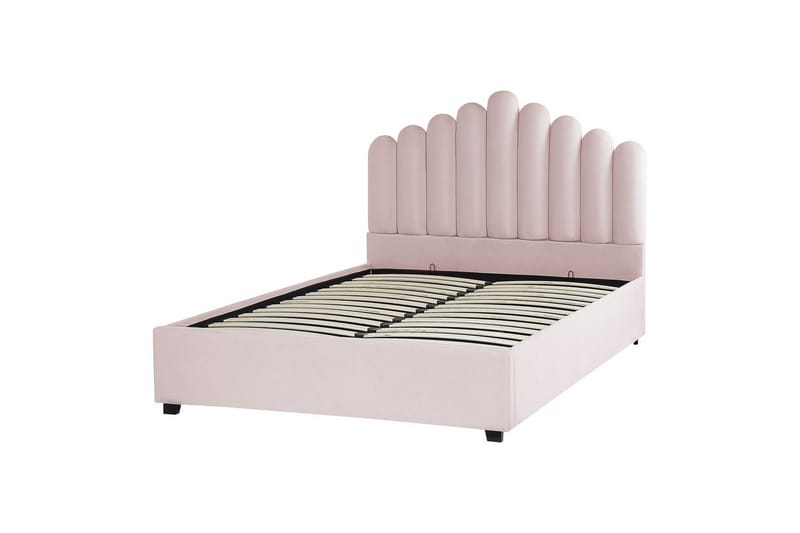 Säng med förvaring Vincennes - Rosa, Svart, 140x200 cm - Möbler - Sovrum - Sängram & sängstomme