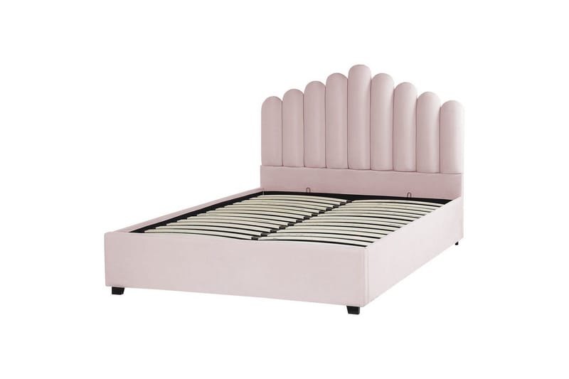 Säng med förvaring Vincennes - Rosa, Svart, 160x200 cm - Möbler - Sovrum - Sängram & sängstomme