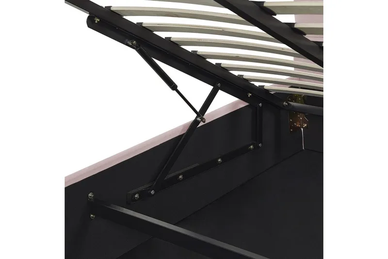 Säng med förvaring Vincennes - Rosa, Svart, 160x200 cm - Möbler - Sovrum - Sängram & sängstomme