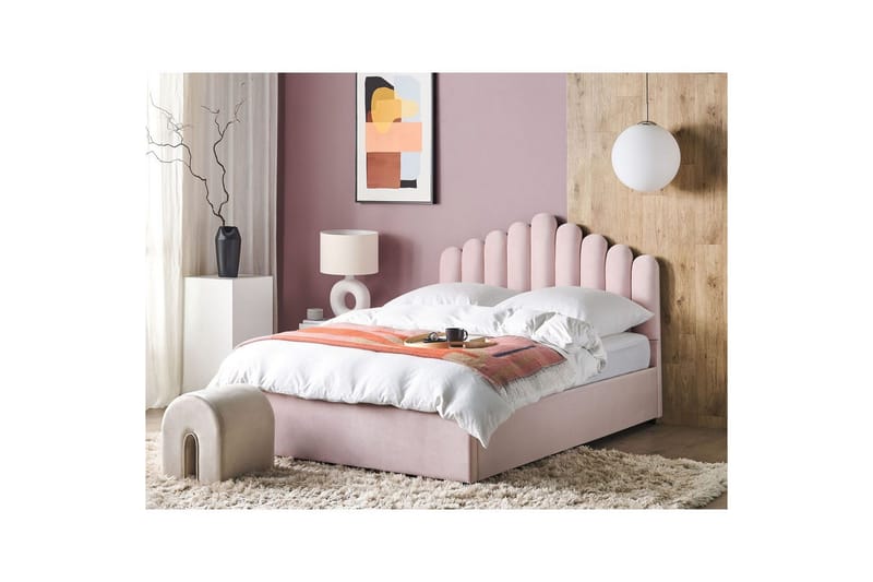 Säng med förvaring Vincennes - Rosa, Svart, 160x200 cm - Möbler - Sovrum - Sängram & sängstomme