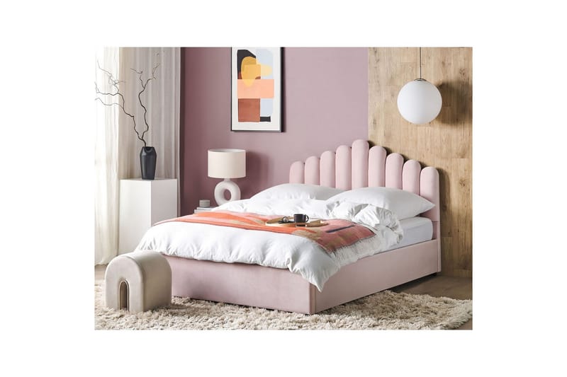 Säng med förvaring Vincennes - Rosa, Svart, 180x200 cm - Möbler - Sovrum - Sängram & sängstomme