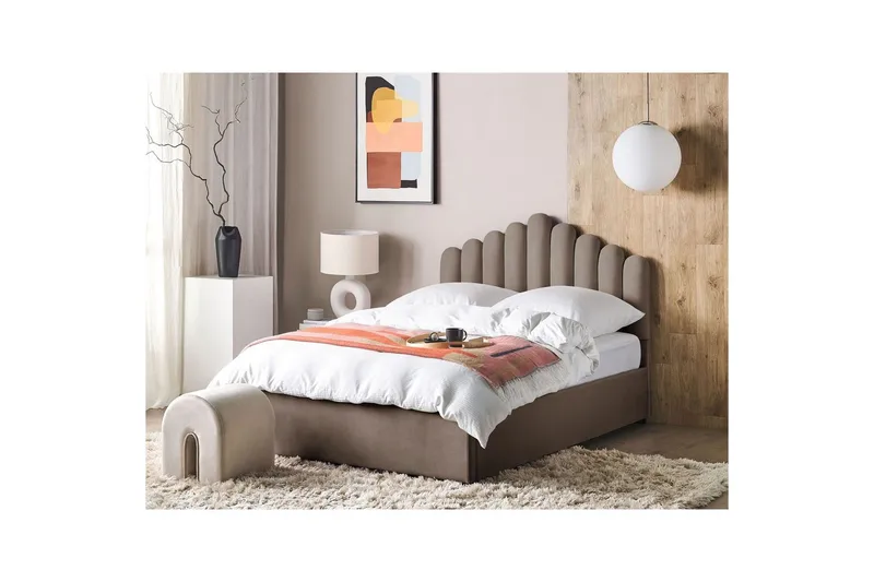 Säng med förvaring Vincennes - Taupe, svart, 140x200 cm - Möbler - Sovrum - Sängram & sängstomme