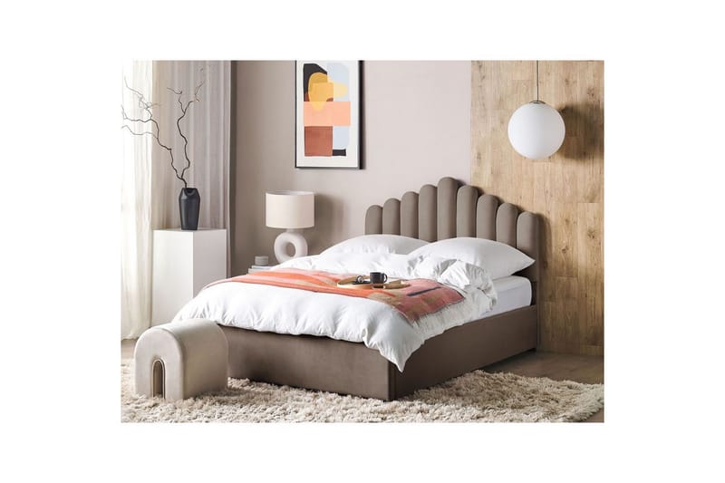 Säng med förvaring Vincennes - Taupe, svart, 140x200 cm - Möbler - Sovrum - Sängram & sängstomme