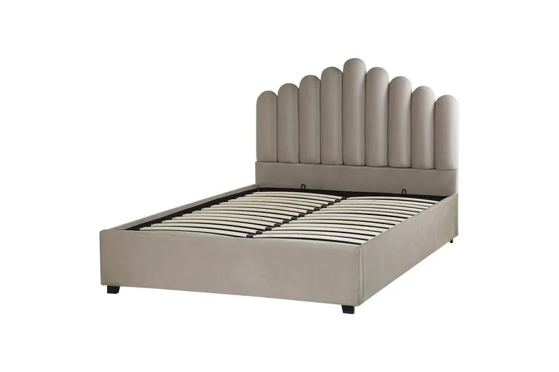 Säng med förvaring Vincennes - Taupe, svart, 140x200 cm - Möbler - Sovrum - Sängram & sängstomme