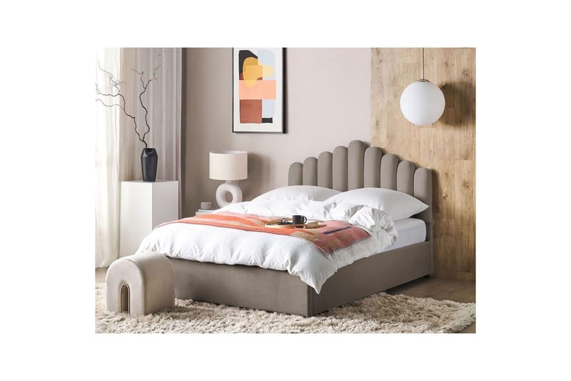 Säng med förvaring Vincennes - Taupe, svart, 160x200 cm - Möbler - Sovrum - Sängram & sängstomme
