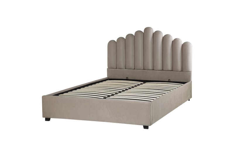 Säng med förvaring Vincennes - Taupe, svart, 160x200 cm - Möbler - Sovrum - Sängram & sängstomme
