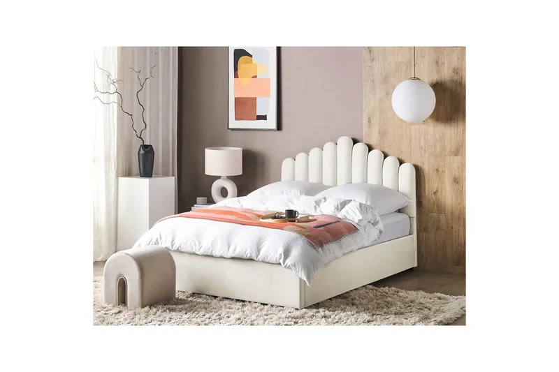 Säng med förvaring Vincennes - Vit, Svart, 140x200 cm - Möbler - Sovrum - Sängram & sängstomme