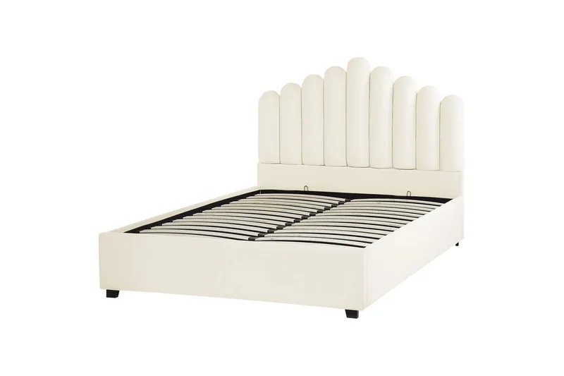 Säng med förvaring Vincennes - Vit, Svart, 140x200 cm - Möbler - Sovrum - Sängram & sängstomme