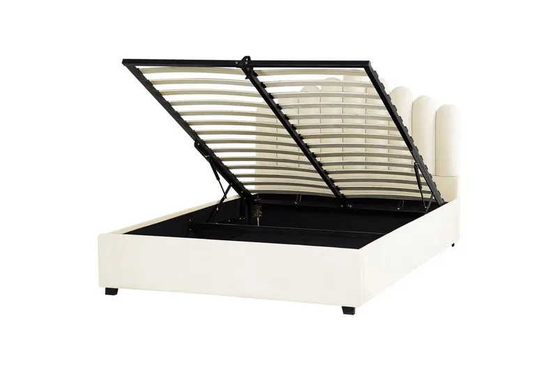 Säng med förvaring Vincennes - Vit, Svart, 160x200 cm - Möbler - Sovrum - Sängram & sängstomme