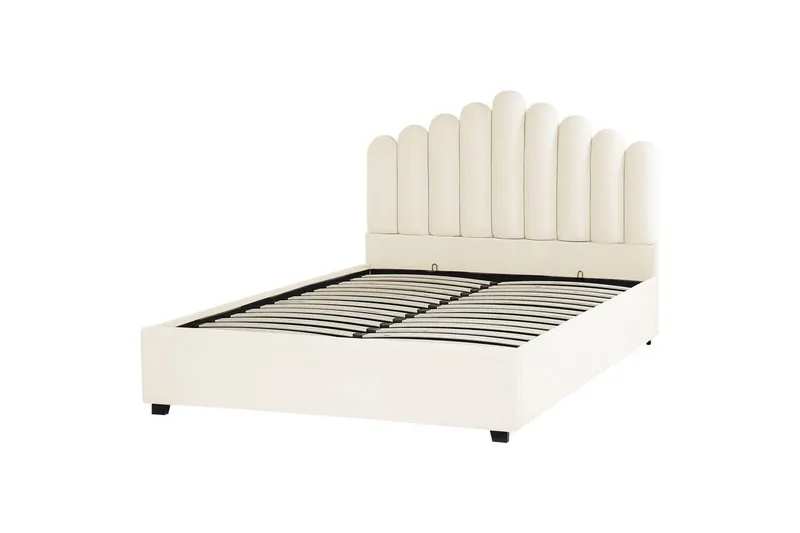 Säng med förvaring Vincennes - Vit, Svart, 160x200 cm - Möbler - Sovrum - Sängram & sängstomme