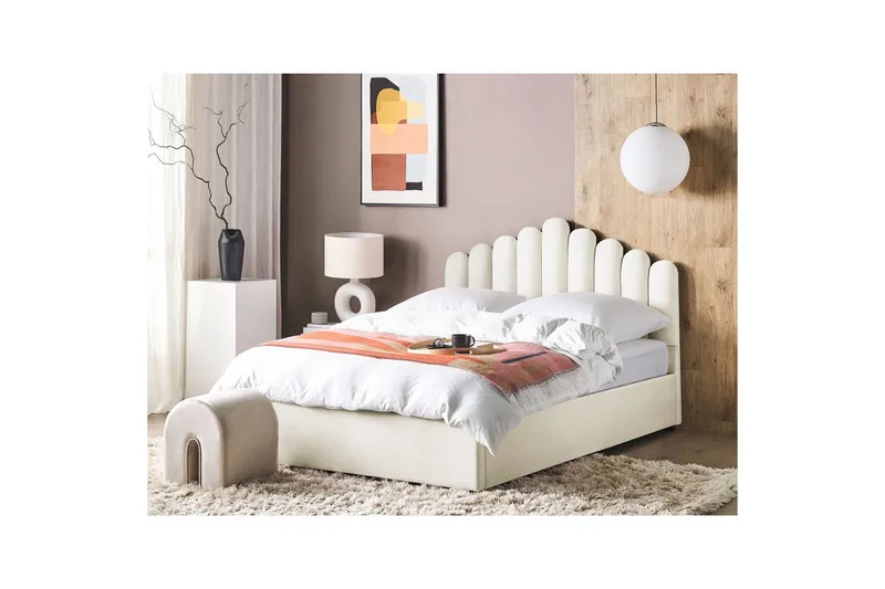 Säng med förvaring Vincennes - Vit, Svart, 180x200 cm - Möbler - Sovrum - Sängram & sängstomme