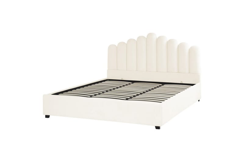 Säng med förvaring Vincennes - Vit, Svart, 180x200 cm - Möbler - Sovrum - Sängram & sängstomme