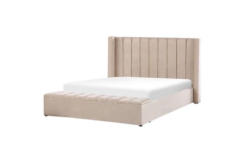 Säng med förvaringsbänk Noyers - Beige, 180x200 cm - Möbler - Sovrum - Sängram & sängstomme