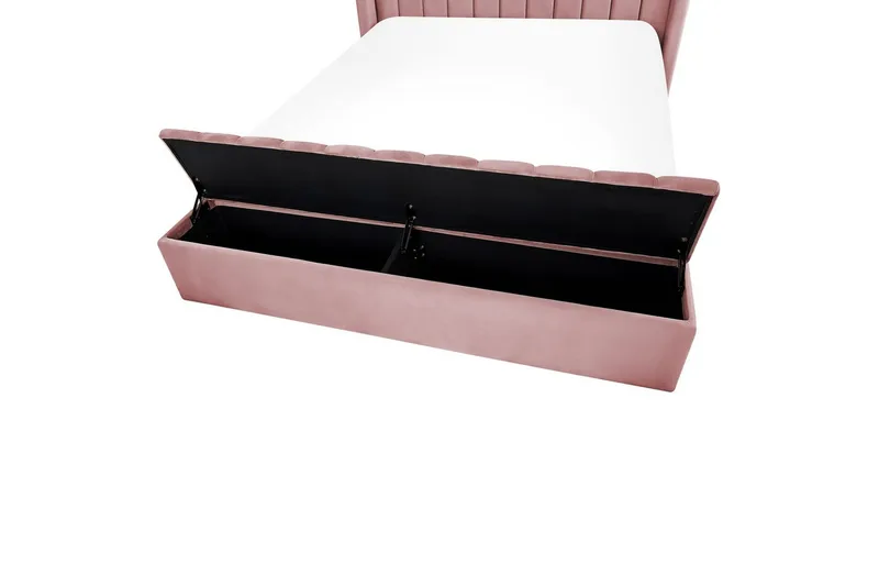 Säng med förvaringsbänk Noyers - Rosa, 140x200 cm - Möbler - Sovrum - Sängram & sängstomme