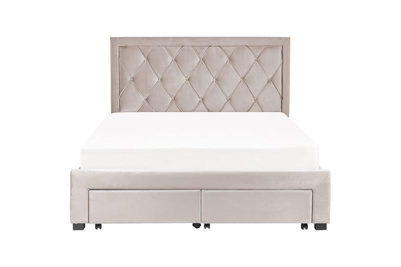 Säng med förvaringslådor Lievin - Beige, 160x200 cm - Möbler - Sovrum - Sängram & sängstomme