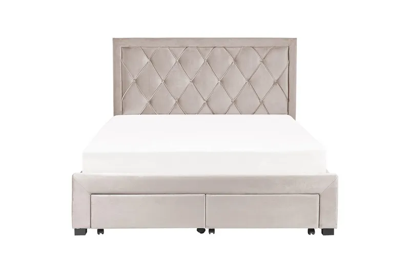 Säng med förvaringslådor Lievin - Beige, 160x200 cm - Möbler - Sovrum - Sängram & sängstomme