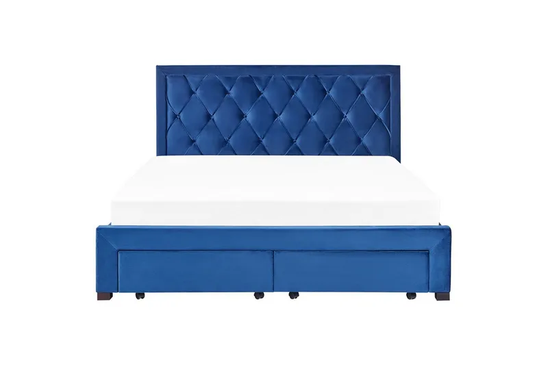 Säng med förvaringslådor Lievin - Blå, 180x200 cm - Möbler - Sovrum - Sängram & sängstomme