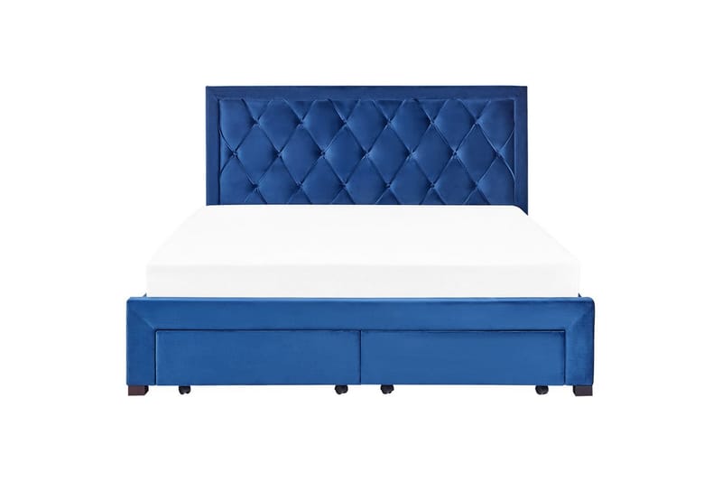 Säng med förvaringslådor Lievin - Blå, 180x200 cm - Möbler - Sovrum - Sängram & sängstomme