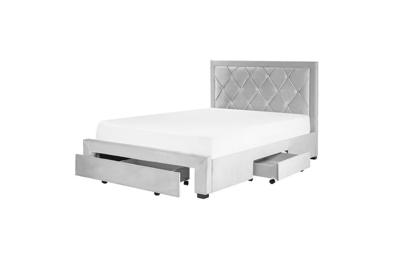 Säng med förvaringslådor Lievin - Grå, 140x200 cm - Möbler - Sovrum - Sängram & sängstomme
