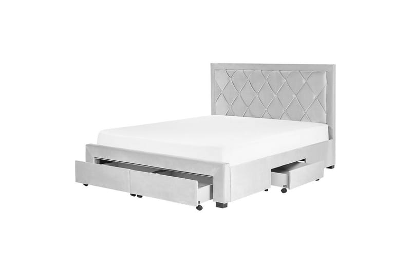 Säng med förvaringslådor Lievin - Grå, 160x200 cm - Möbler - Sovrum - Sängram & sängstomme