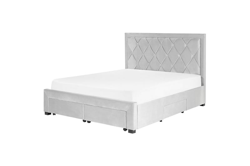 Säng med förvaringslådor Lievin - Grå, 160x200 cm - Möbler - Sovrum - Sängram & sängstomme