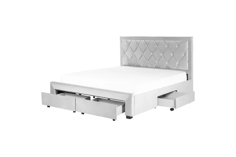 Säng med förvaringslådor Lievin - Grå, 180x200 cm - Möbler - Sovrum - Sängram & sängstomme