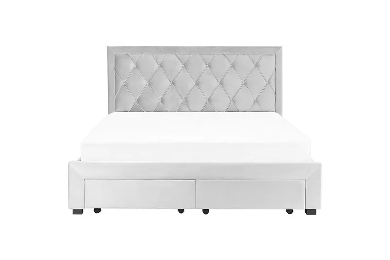 Säng med förvaringslådor Lievin - Grå, 180x200 cm - Möbler - Sovrum - Sängram & sängstomme