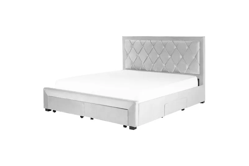 Säng med förvaringslådor Lievin - Grå, 180x200 cm - Möbler - Sovrum - Sängram & sängstomme