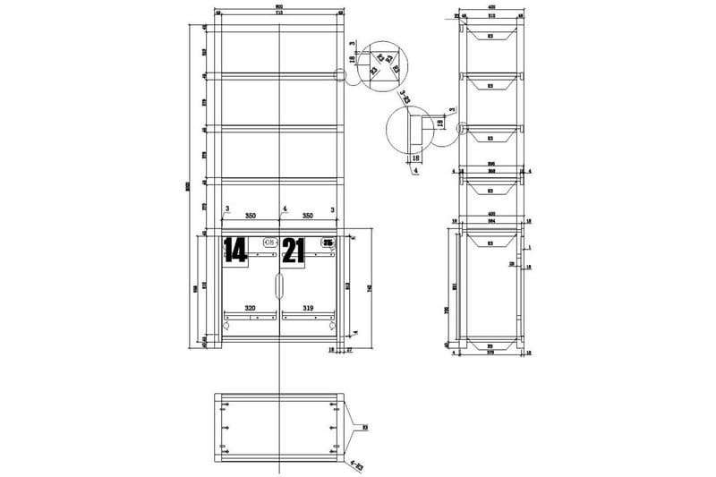 Säng med låda nattduksbord garderob bokhylla Alex - Möbler - Sovrum - Möbelset för sovrum