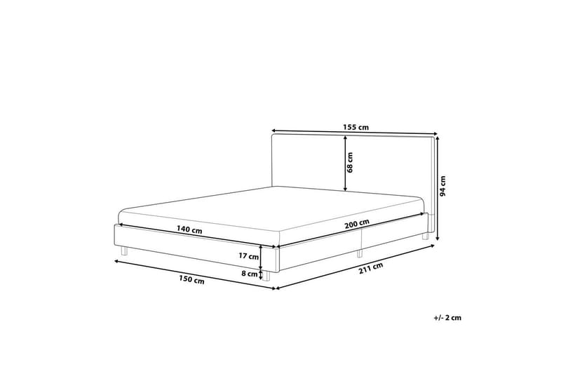 Säng med lamellram Albi - Beige, svart/Bouclé, 140x200 cm - Möbler - Sovrum - Sängram & sängstomme