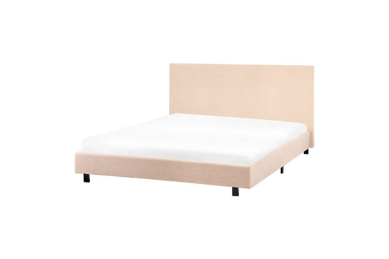 Säng med lamellram Albi - Beige, svart/Bouclé, 140x200 cm - Möbler - Sovrum - Sängram & sängstomme