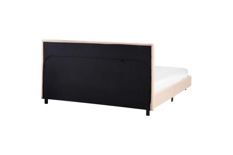 Säng med lamellram Albi - Beige, svart/Bouclé, 140x200 cm - Möbler - Sovrum - Sängram & sängstomme