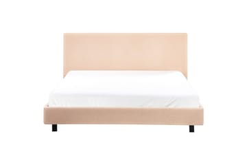 Säng med lamellram Albi - Beige, svart/Bouclé, 160x200 cm - Möbler - Sovrum - Sängram & sängstomme